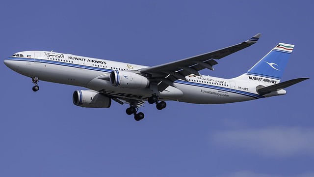 9K-APE_JFK_Landing_31R_KU_A330_243_65_Years_Of_Pioneering_Sticker_Al_Jahra