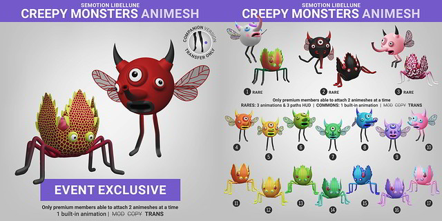 SEmotion Libellune Creepy Monsters Animesh