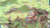 Carte IGN Spusara avec tracé des deux itinéraires par col Nord et brèche Sud (en plein) et de la tentative par la crête du Capu di u Lucu (en pointillé)