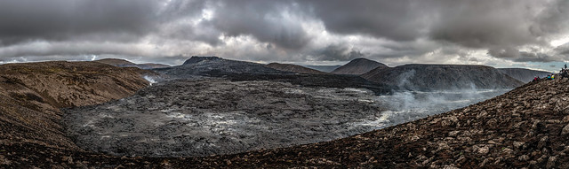 Geldingadalir volcano and upper lava field, Fagradalsfjall, Iceland