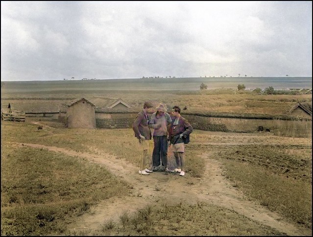 At the Crossroads  , Historical Photo, Life in the past , colorized by Ahmet Asar, Asar Studios