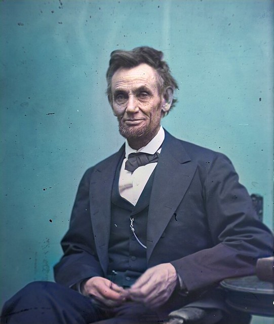 Abraham Lincoln,   February 5th, 1865 wet collodion glass plate by Mathew Gardner 2 , colorized by Ahmet Asar, Asar Studios