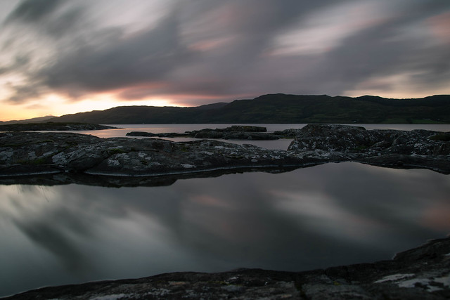 Long exposure reflections on Loch na Keal. Isle of Mull - Scotland
