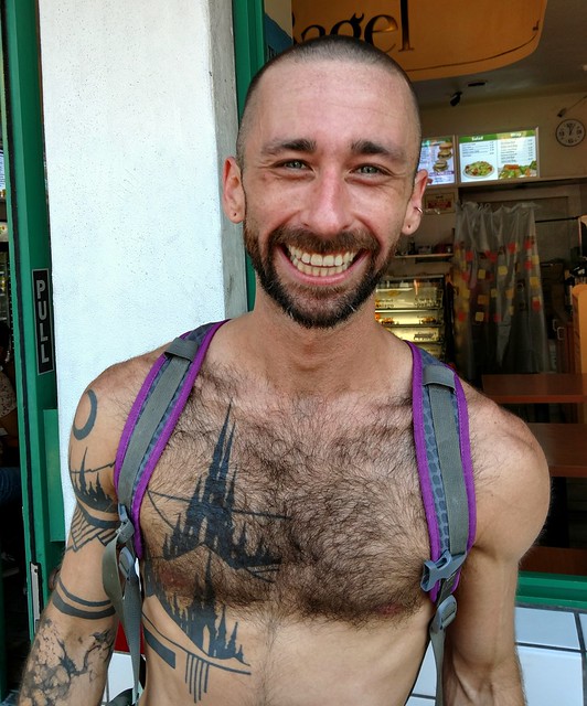 SWEET SMILING TATTOOED HAIRY HUNK ! photographed by ADDA DADA ! ~ CASTRO  STREET FAIR 2021 !  ( safe photo )