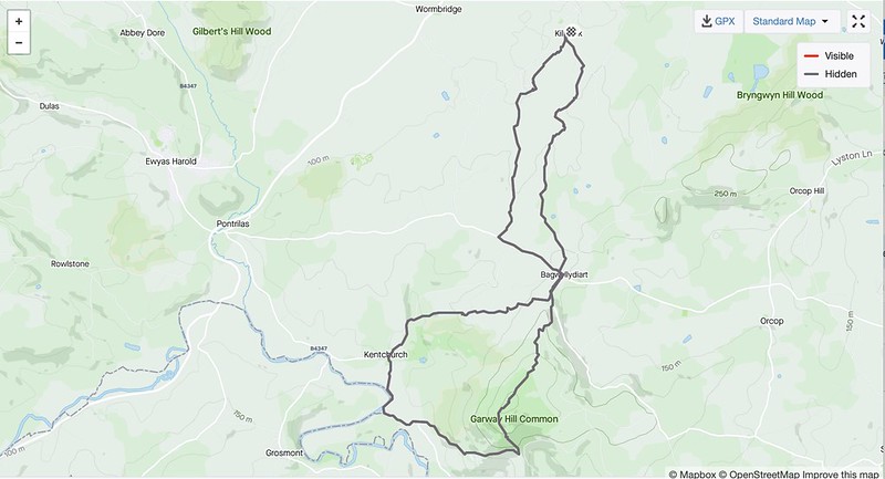 GVWC: Kilpeck - Garway - Kentchurch Circular: Route map