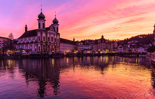 Fire on the Water (Lucerne. Switzerland)
