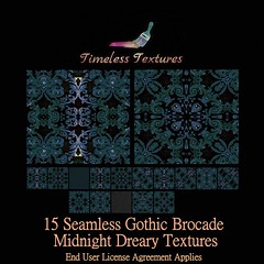 TT 15 Seamless Gothic Brocade Midnight Dreary Timeless Textures