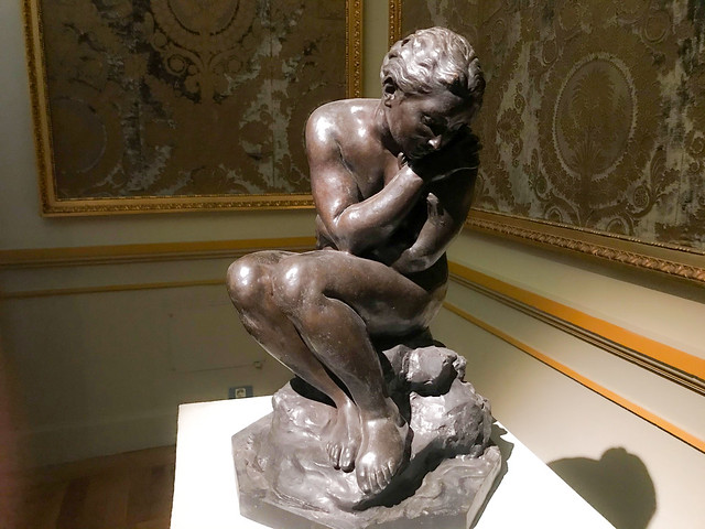 Nude Woman siting in bronze by Dalou