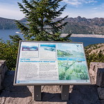 Info sign on Spirit Lake at Mt St Helens in WA-02 9-16-21