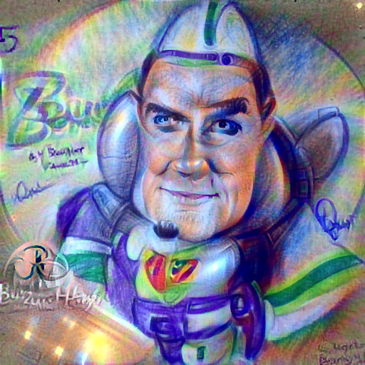 'a pencil sketch of Buzz Lightyear' DirectVisions Text-to-Image