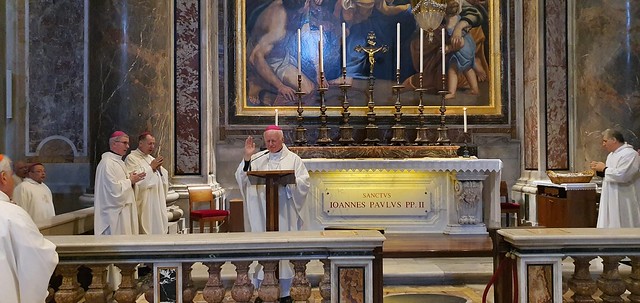 Msza Święta przy grobie Jana Pawła II - Ad limina apostolorum - Watykan, 7 października 2021 r.