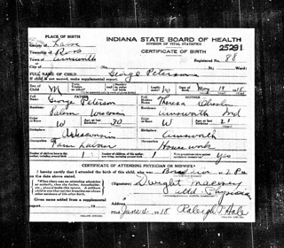 2021-10-07. George Peterson Jr. Birth Certificate 1918-05-14