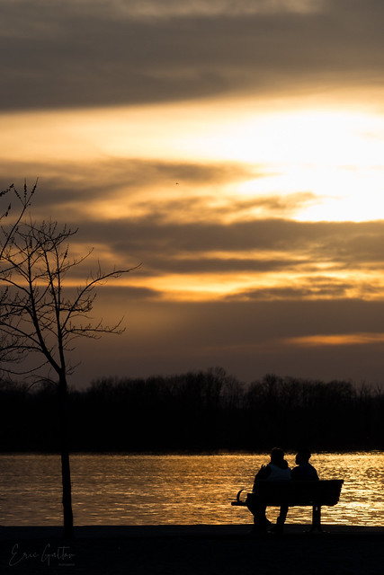 Couple by the sunset on the Ottawa River