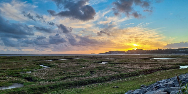 Sunset looking over Porthmadog and Borth-y-Gest from the Ffestiniog & Welsh Highland Railway, Wales (Explore)