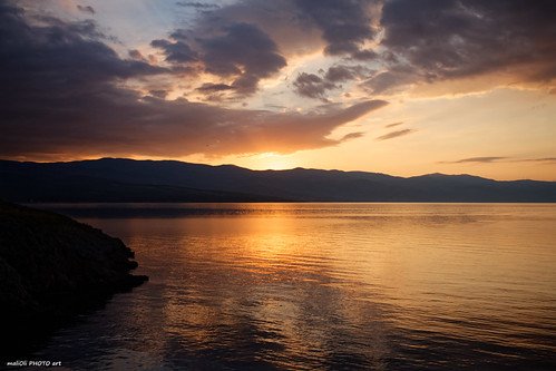 sky clouds sea reflection sun sunrise down rocks stone adriatic croatia hrvatska europe canon