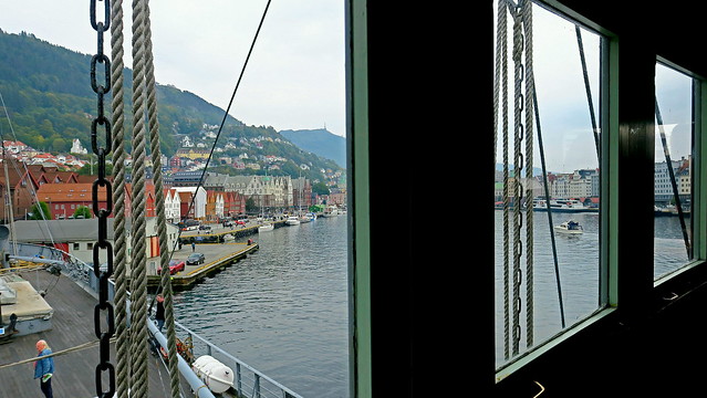 From the bridge on SS Hestmanden towards the Hanseatic Wharf