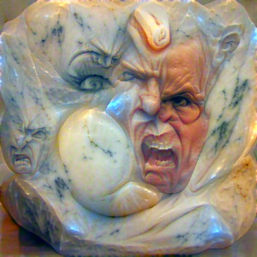 'a marble sculpture of an angry person' PyramidVisions Text-to-Image