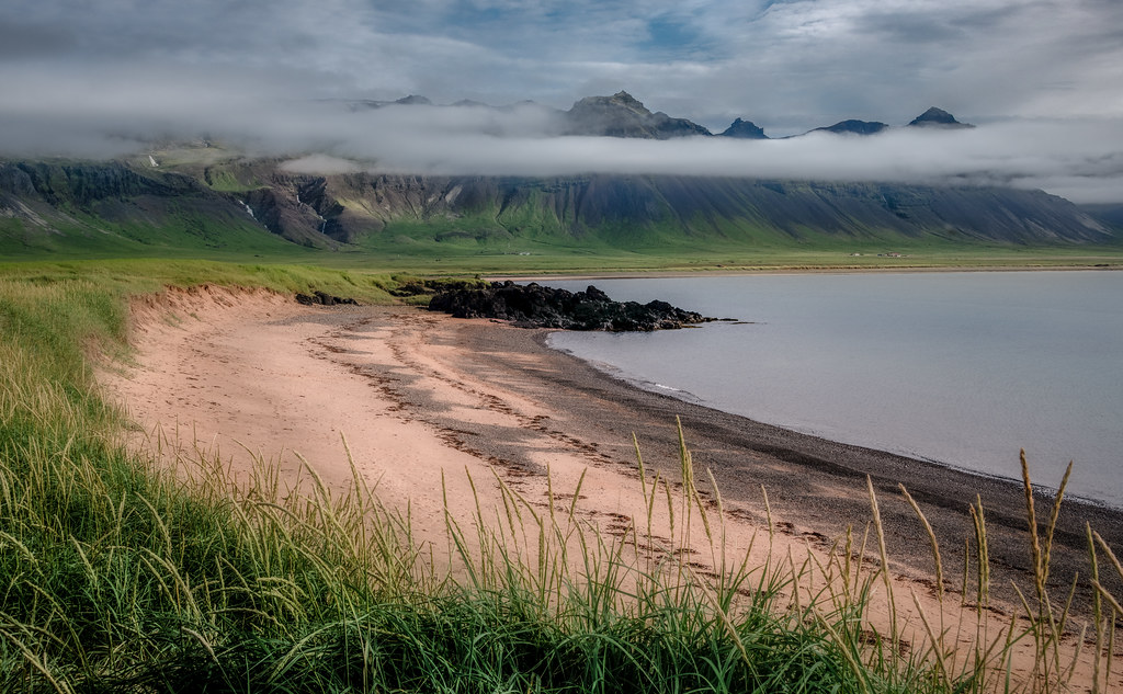 Beautiful Beach With Volcanic Rock in Iceland