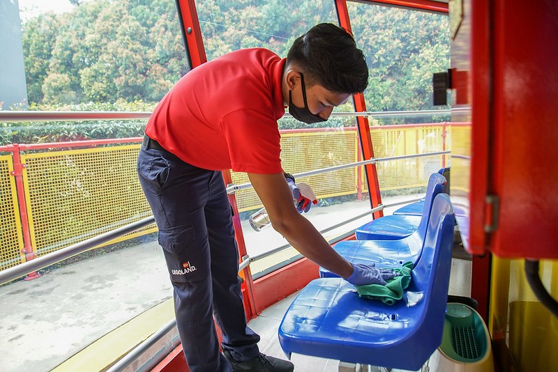 LEGOLAND Malaysia Resort team members are trained to sanitize rides between guests
