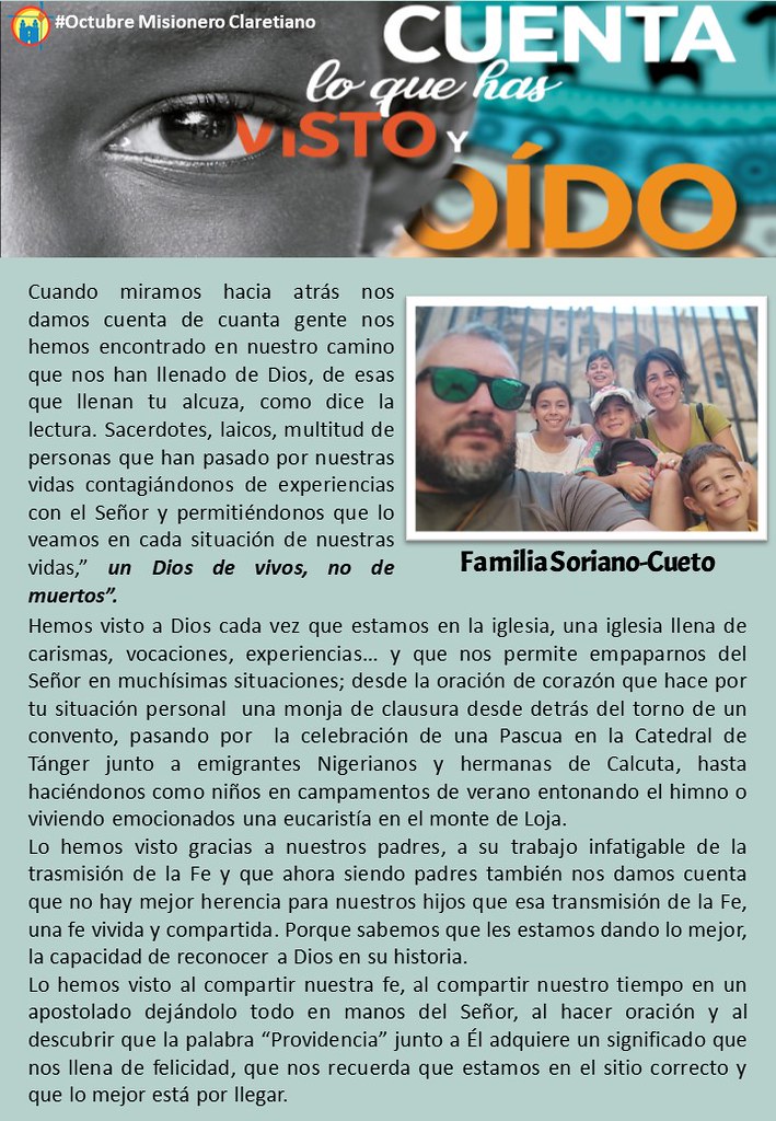CUENTA LO QUE HAS VISTO Y OÍDO – Familia Soriano-Cueto