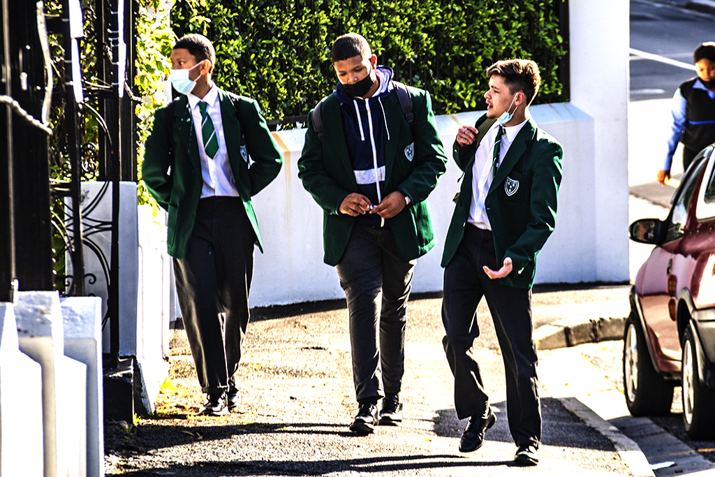 Three Cape Town High School students on 10-12-21--Cape Town
