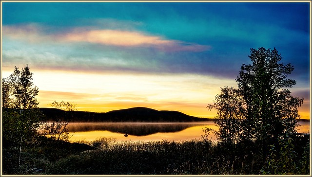 before sunrise by lake