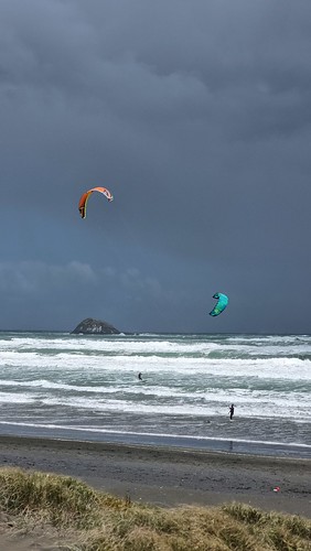Muriwai Beach Kite Surfers