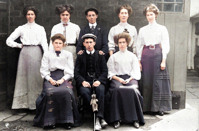Group of Men and Women Outdoors, Preston Lancashire UK, ca 1910