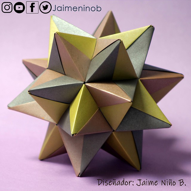 Kusudama módulo 60- ( Icosaedro estrellado Davinciano)