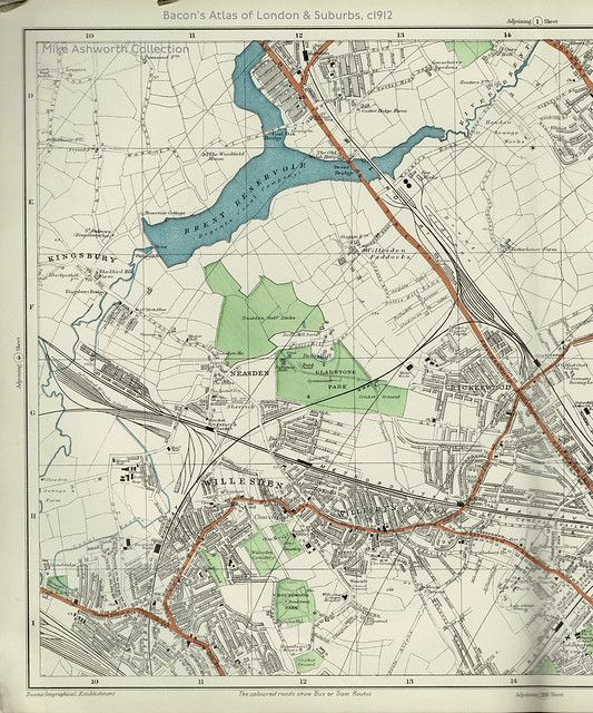 Bacon's Atlas of London & suburbs, c1912 : Willesden - Cricklewood - Hendon