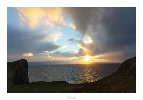 Showery Sunset at Neist by Northern Snapper, Neist Point on the Isle of Skye always seems to greet me with a slap of wind in the face. I don't mi