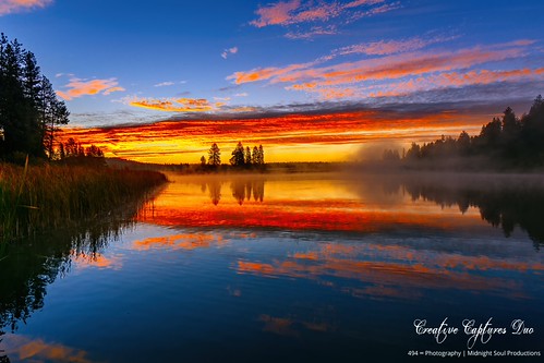 A Pacific Northwest Sweet Morning Crush: A Dramatic Sunrise (Part 175): Meaningful Completion (In Chill N' Color) by Pacific NW / Nor Cal Surveyor, Photo of Benjamin Lake captured via Minolta Maxxum AF 16mm Fish-Eye F/2.8 Lens. Spokane Indian Reser