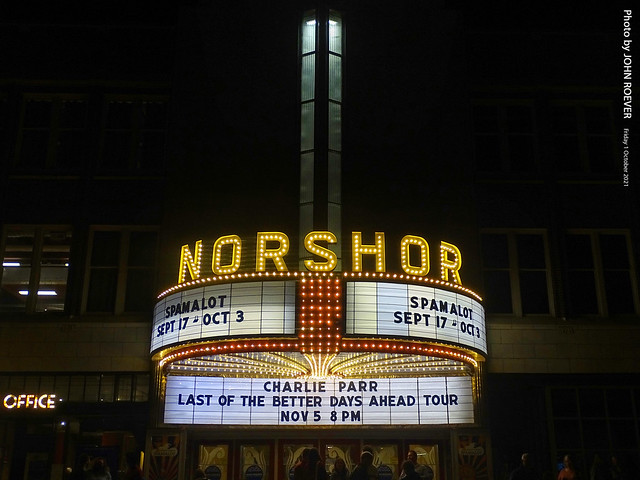 NorShor Theatre at night, 1 Oct 2021