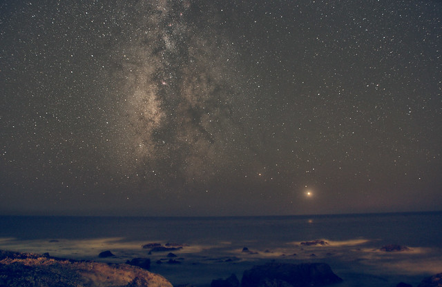 Venus and the Milky Way over Moonstone Beach
