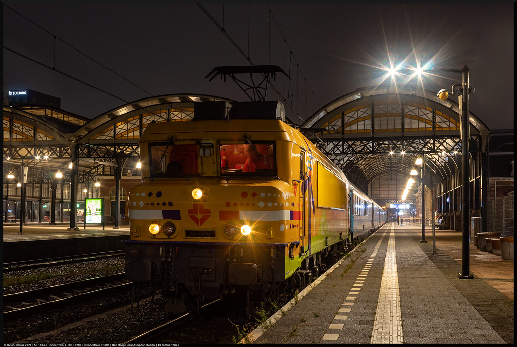 SR 1824 + Dinnertrain + TCS 102001 // Dinnertrain 33205 // Den Haag HS, Station // 10 oktober 2021