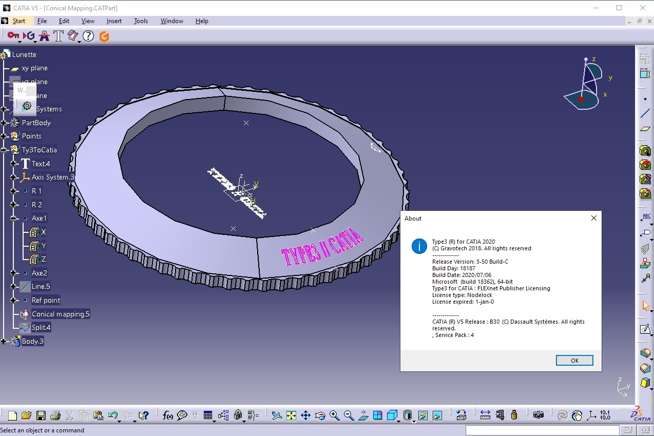 Working with Type3 CAA v5.5C 20330 for CATIA V5R30