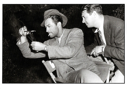 Robert Taylor and Harry Stradling at the set of Song of Russia (1943)