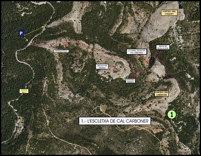 Serra de Llaberia - L'Esclexta de Cal Carboner -01- Acceso 01