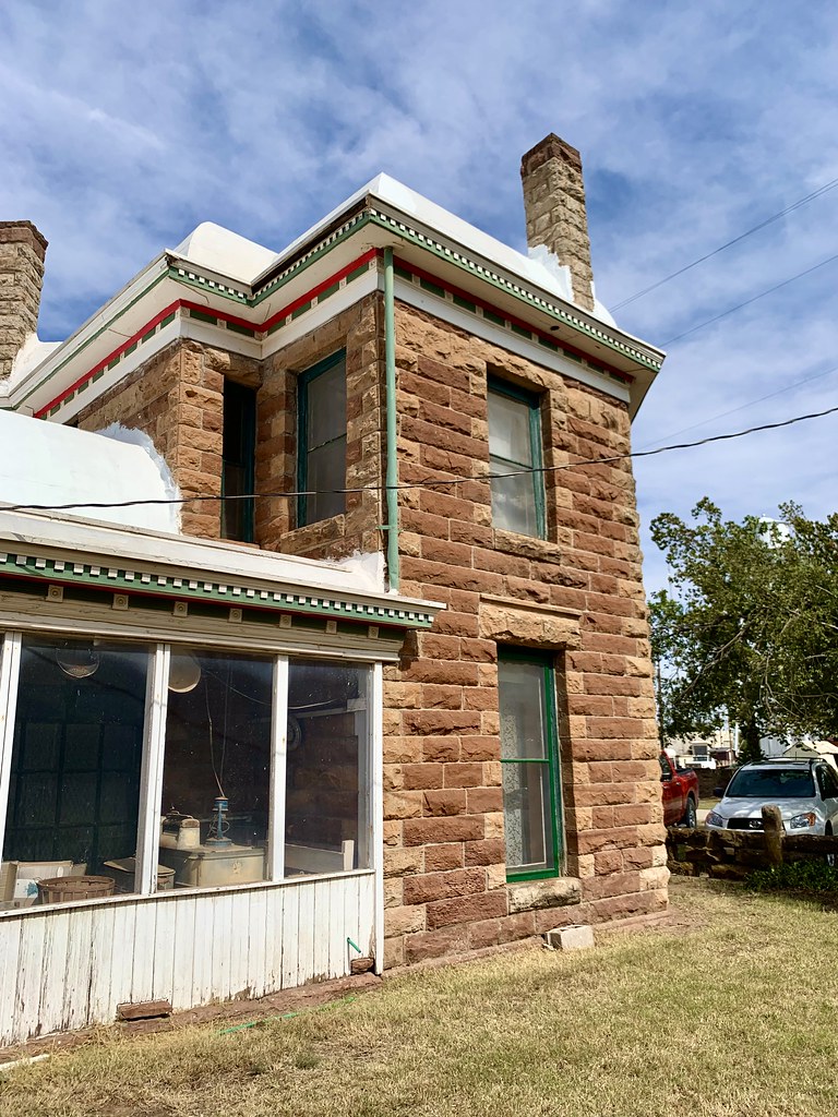 Side views of the Renfrow historic home in Billings, Oklahoma
