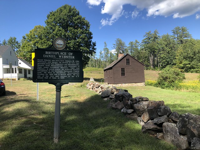 Birthplace of Daniel Webster Sign and Building