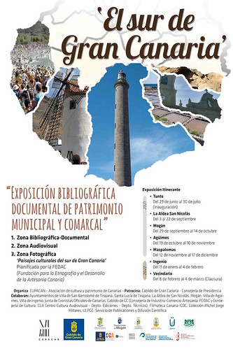 Cartel de la Exposición Bibliográfica Documental de Patrimonio Municipal y Comarcal "El sur de Gran Canaria"