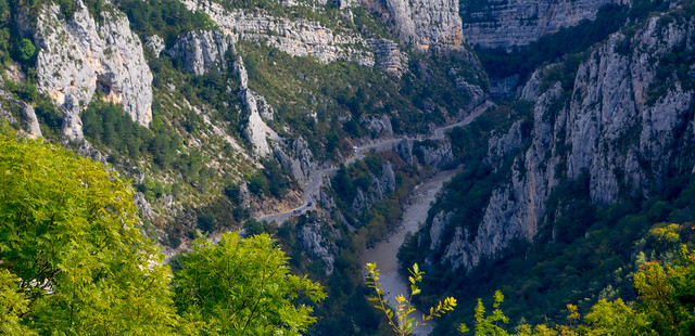 The driving route ahead, leading out of the Gorges.