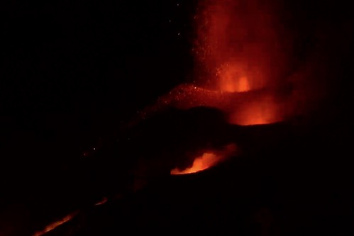 Vista de la erupción del volcán de La Palma