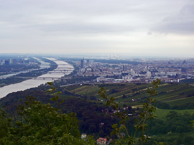 View of the Danube at Vienna from Leopoldsberg, 24th July 2008 (1)