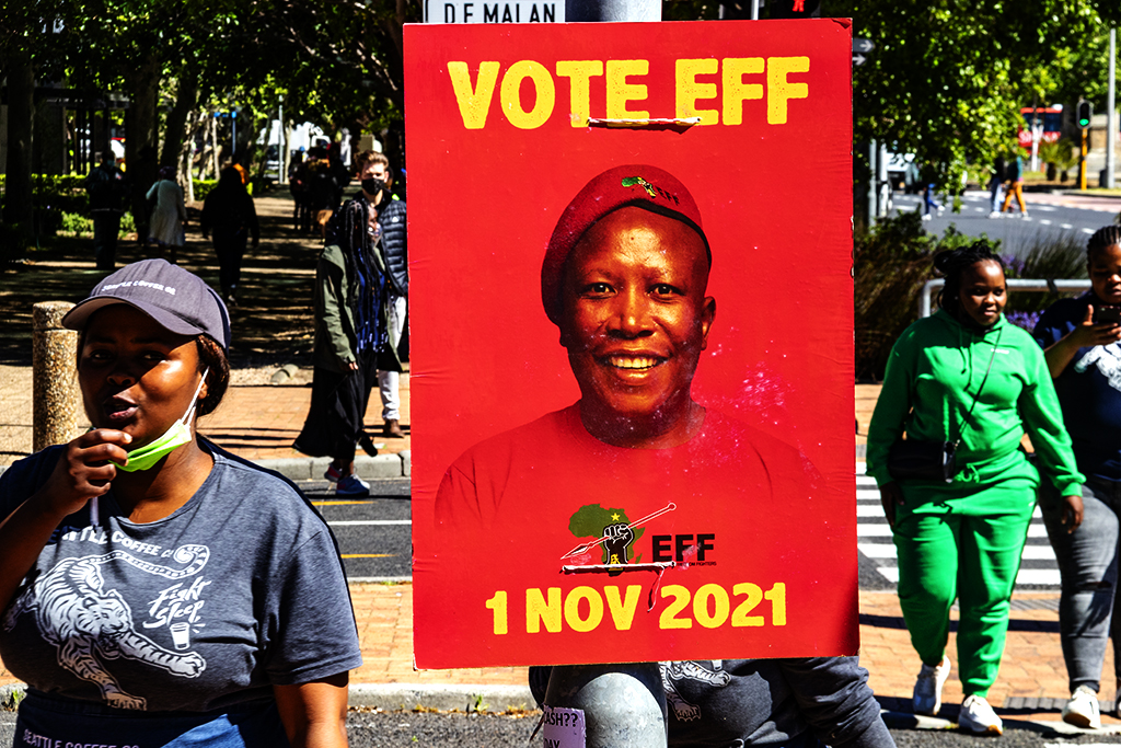 Julius Malema campaign sign on 10-19-21-- Cape Town
