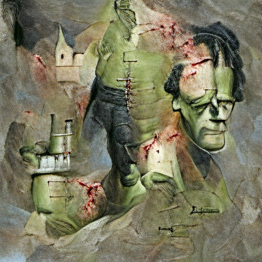 'Frankenstein' Visions of AI Text-to-Image