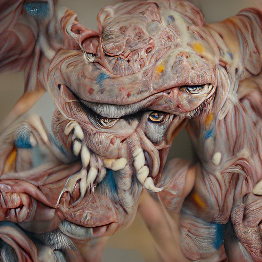 'a hyperrealistic painting of a movie monster' Visions of AI Text-to-Image