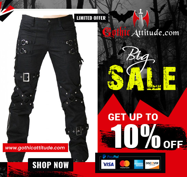 Men Black Gothic Pant For Sale