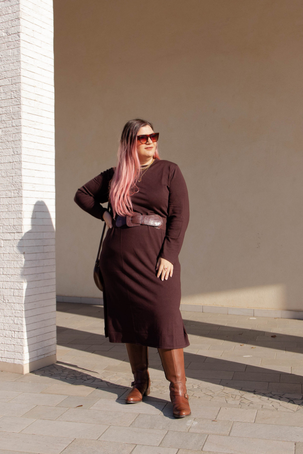 total brown plus size curvy outfit (6)