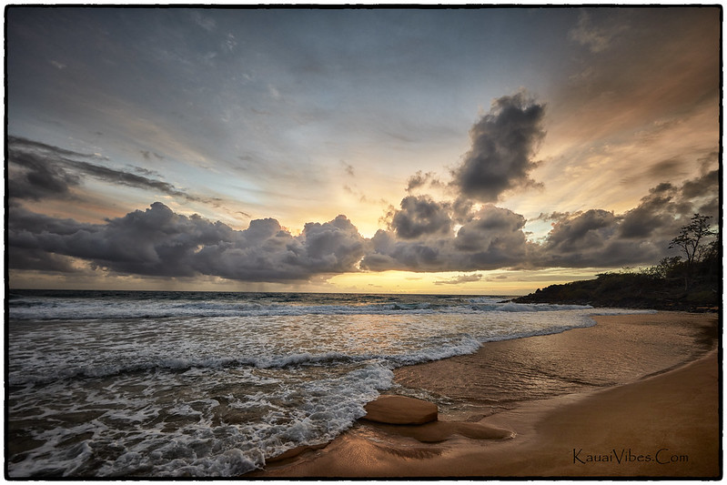 Sunrise, Paliku Beach, Kealia, Kauai.